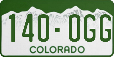 CO license plate 140OGG
