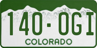 CO license plate 140OGI