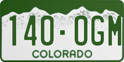 CO license plate 140OGM