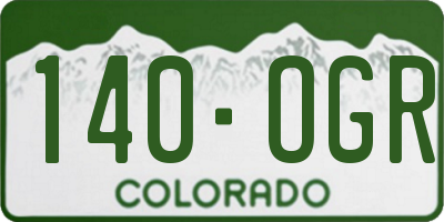 CO license plate 140OGR