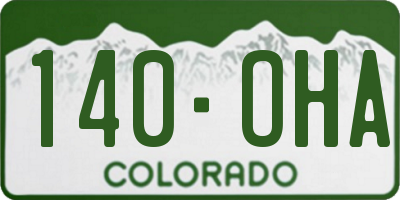 CO license plate 140OHA
