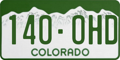 CO license plate 140OHD