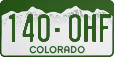 CO license plate 140OHF
