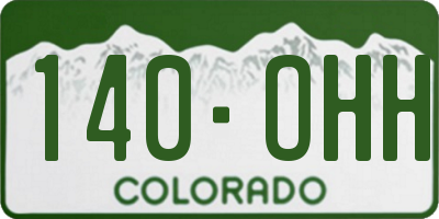 CO license plate 140OHH