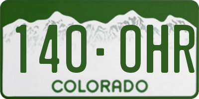 CO license plate 140OHR
