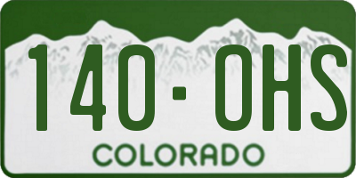 CO license plate 140OHS