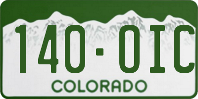 CO license plate 140OIC