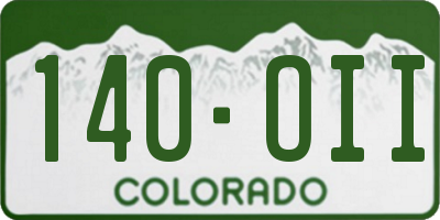 CO license plate 140OII