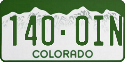 CO license plate 140OIN