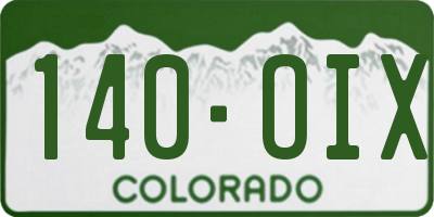CO license plate 140OIX