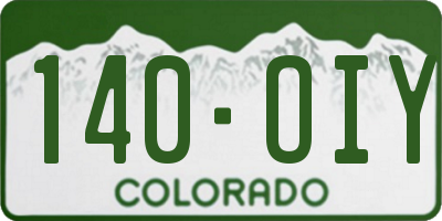 CO license plate 140OIY