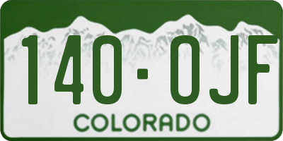 CO license plate 140OJF