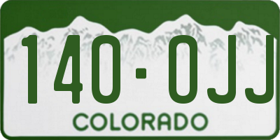 CO license plate 140OJJ