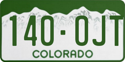 CO license plate 140OJT