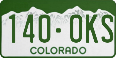 CO license plate 140OKS