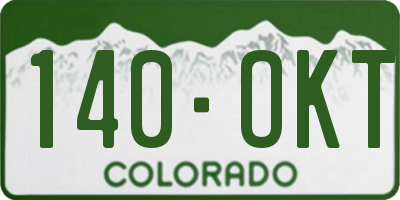 CO license plate 140OKT