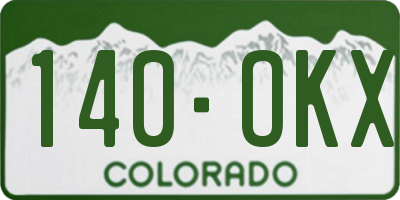 CO license plate 140OKX