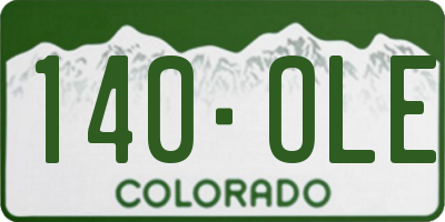 CO license plate 140OLE