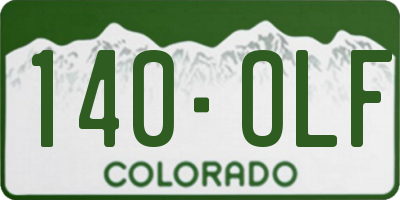 CO license plate 140OLF
