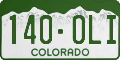 CO license plate 140OLI