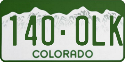 CO license plate 140OLK