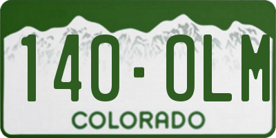 CO license plate 140OLM