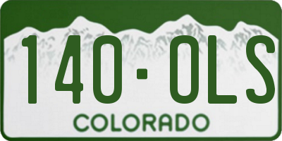 CO license plate 140OLS