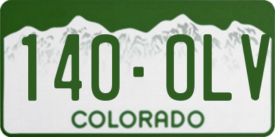 CO license plate 140OLV