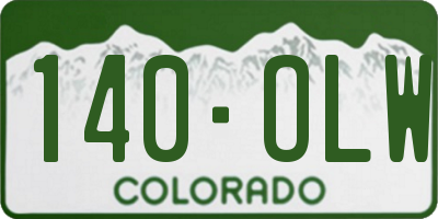 CO license plate 140OLW