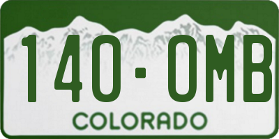 CO license plate 140OMB