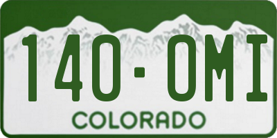 CO license plate 140OMI