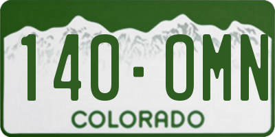 CO license plate 140OMN