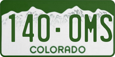 CO license plate 140OMS