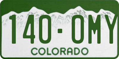 CO license plate 140OMY