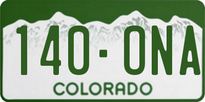 CO license plate 140ONA