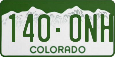 CO license plate 140ONH
