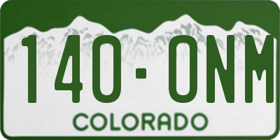 CO license plate 140ONM