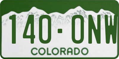 CO license plate 140ONW