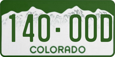 CO license plate 140OOD