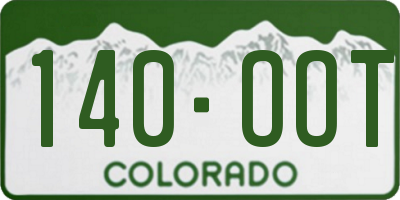 CO license plate 140OOT