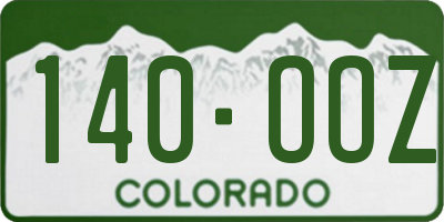 CO license plate 140OOZ