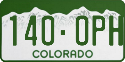 CO license plate 140OPH