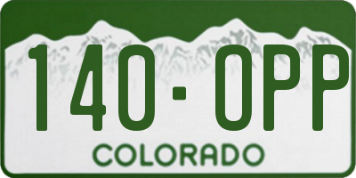 CO license plate 140OPP