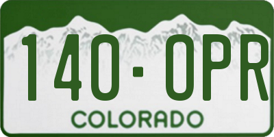 CO license plate 140OPR