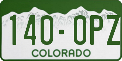 CO license plate 140OPZ