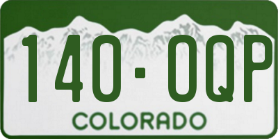 CO license plate 140OQP