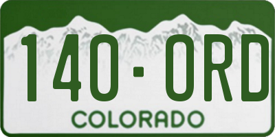 CO license plate 140ORD
