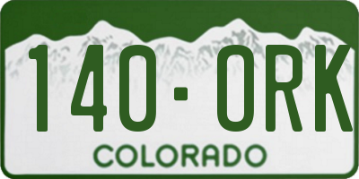 CO license plate 140ORK