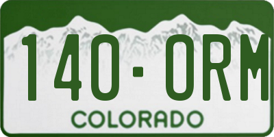 CO license plate 140ORM