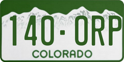 CO license plate 140ORP